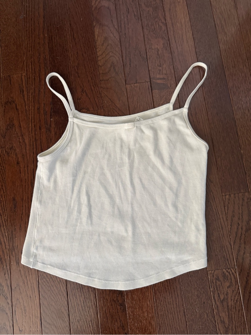 Skims Logo Ribbed cropped Camisole tank In Bone off white  Size xl